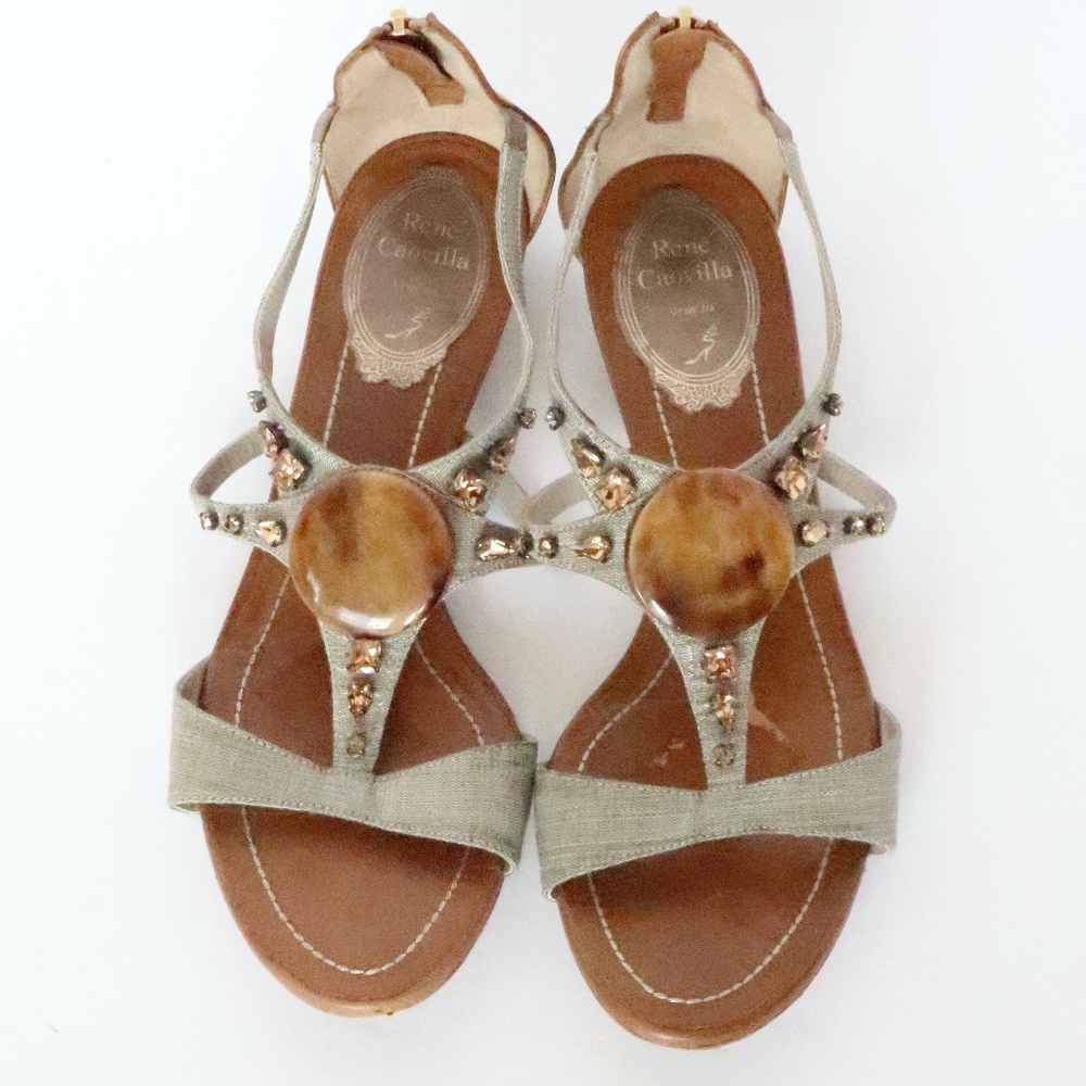 Rene Caovilla embellished low heel sandals size 36